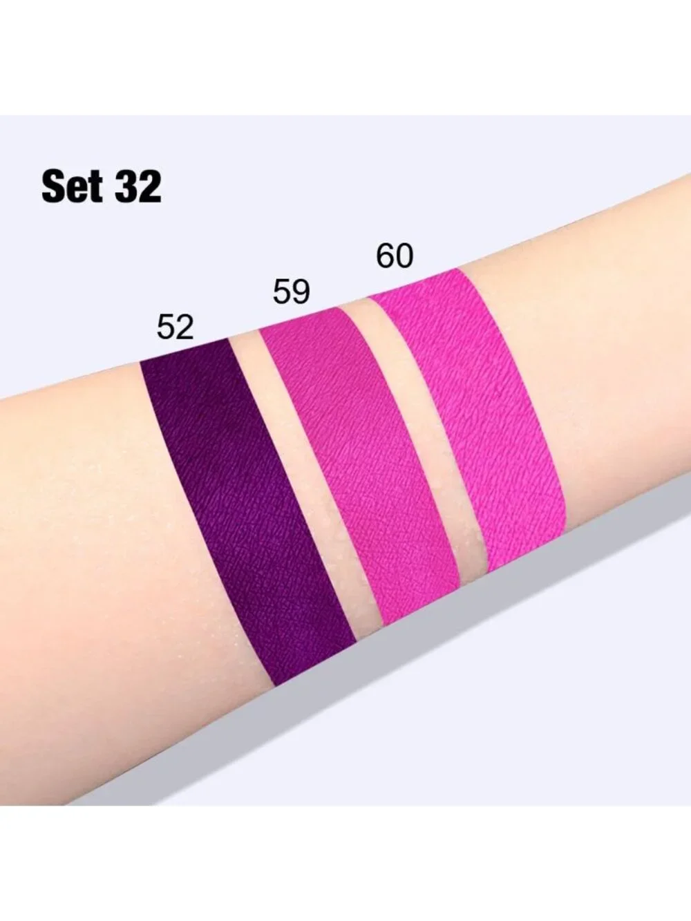 Set32-purple & Hot Pink & Fuchsia Red 3pcs Matte Liquid Lipstick Lip Gloss Kit